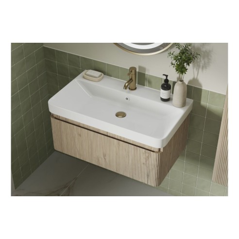 Castello 605mm Wall Hung 1 Drawer Basin Unit & Basin - Textu