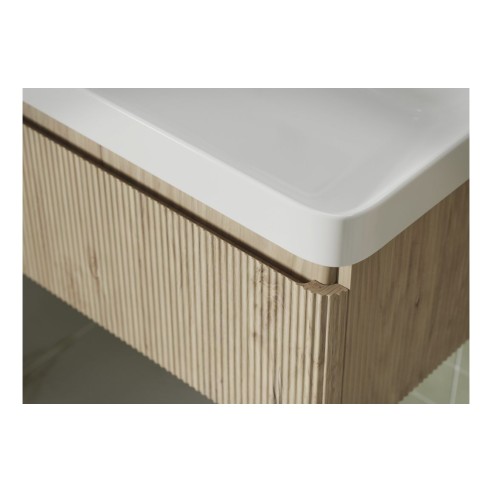 Castello 605mm Wall Hung 1 Drawer Basin Unit & Basin - Textu