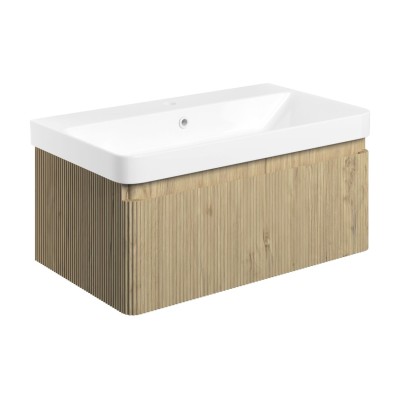 Castello 805mm Wall Hung 1 Drawer Basin Unit & Basin - Textu