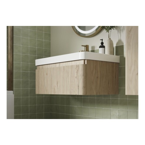 Castello 805mm Wall Hung 1 Drawer Basin Unit & Basin - Textu