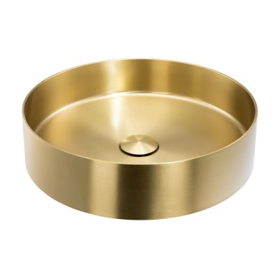 Abode Iox 375mm Round Steel Basin - PVD Brass | Basins | Bat
