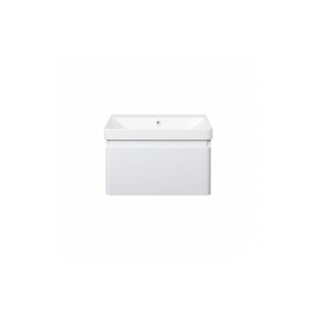 Cosmo 605mm Wall Hung 1 Drawer Basin Unit & Basin - Matt Whi