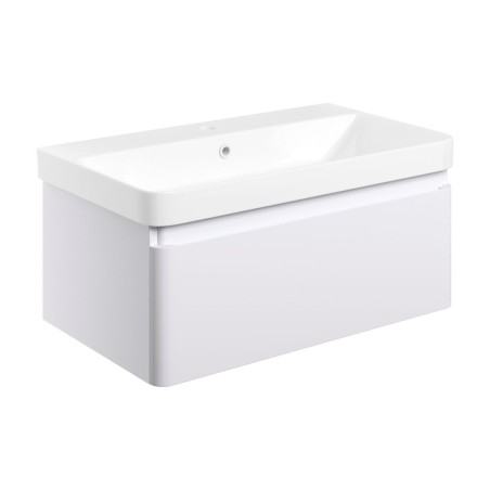 Cosmo 805mm Wall Hung 1 Drawer Basin Unit & Basin - Matt Whi