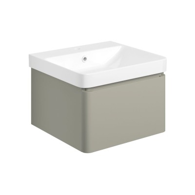 Cosmo 500mm Wall Hung 1 Drawer Basin Unit & Basin - Matt Lat