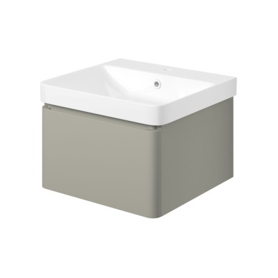 Cosmo 500mm Wall Hung 1 Drawer Basin Unit & Basin - Matt Lat 2