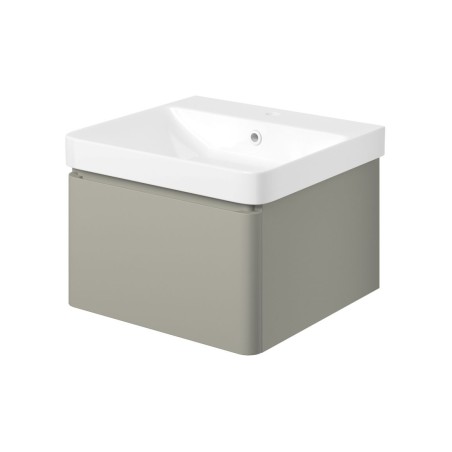 Cosmo 500mm Wall Hung 1 Drawer Basin Unit & Basin - Matt Lat