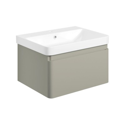 Cosmo 605mm Wall Hung 1 Drawer Basin Unit & Basin - Matt Lat