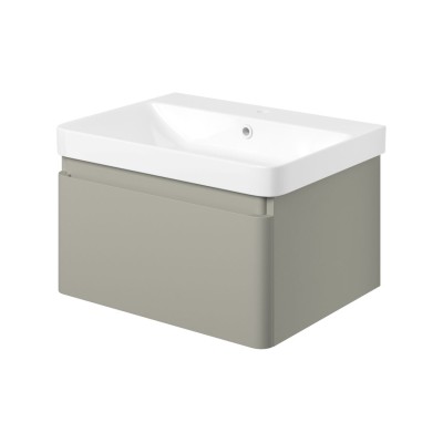Cosmo 605mm Wall Hung 1 Drawer Basin Unit & Basin - Matt Lat 2