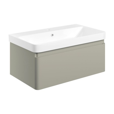 Cosmo 805mm Wall Hung 1 Drawer Basin Unit & Basin - Matt Lat