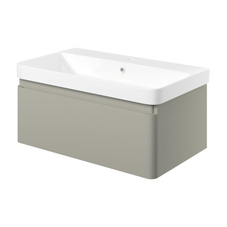 Cosmo 805mm Wall Hung 1 Drawer Basin Unit & Basin - Matt Lat
