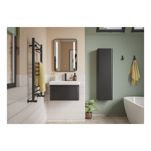 Cosmo 805mm Wall Hung 1 Drawer Basin Unit & Basin - Matt Bla