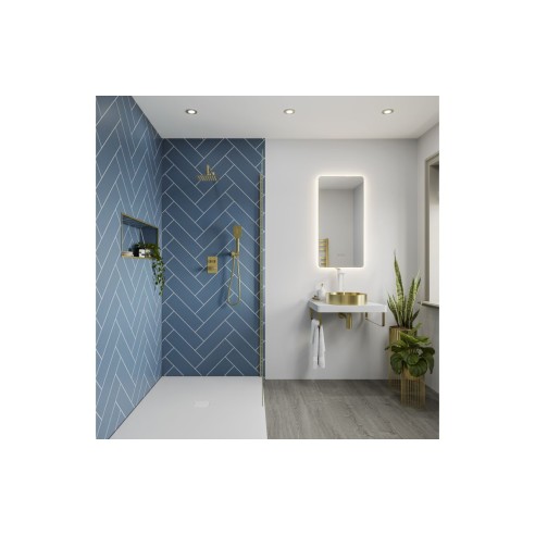 Abode Tableau 600mm Basin Shelf & Brackets - Chalk White | V