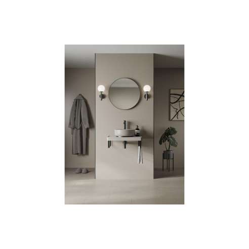 Abode Tableau 600mm Basin Shelf & Brackets - Pebble Grey | V