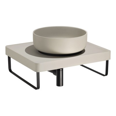 Abode Tableau/Cava Shelf & Round Basin Set - Pebble Grey w/M