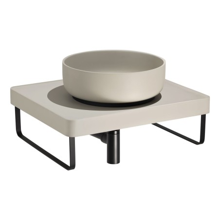 Abode Tableau/Cava Shelf & Round Basin Set - Pebble Grey w/M