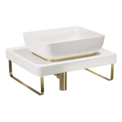 Abode Tableau/Cava Shelf & Tablet Basin Set - Chalk White w/