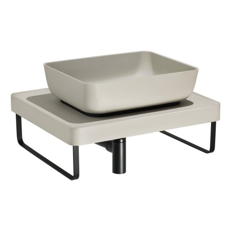 Abode Tableau/Cava Shelf & Tablet Basin Set - Pebble Grey w/