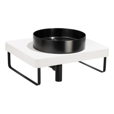 Abode Tableau/Iox Shelf & Round Basin Set - Chalk White w/Ma
