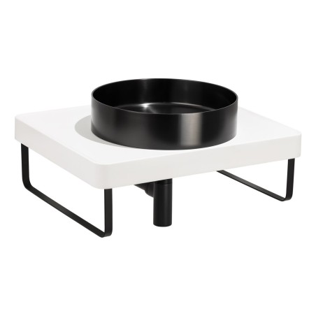 Abode Tableau/Iox Shelf & Round Basin Set - Chalk White w/Ma