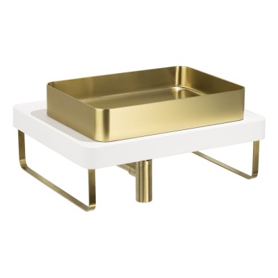 Abode Tableau/Iox Shelf & Tablet Basin Set - Chalk White w/B