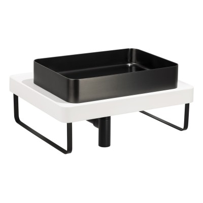 Abode Tableau/Iox Shelf & Tablet Basin Set - Chalk White w/M