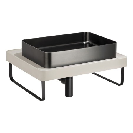 Abode Tableau/Iox Shelf & Tablet Basin Set - Pebble Grey w/M