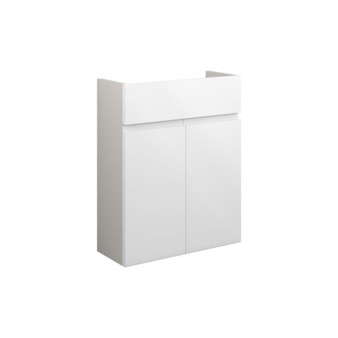 Bau 500mm Slim Basin Unit - White Gloss (Grey Cab) | Vanity