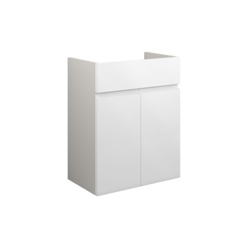 Bau 500mm Standard Basin Unit - White Gloss (Grey Cab) | Van
