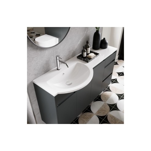 Bau 500mm Standard Basin Unit - Matt Graphite Grey (Grey Cab