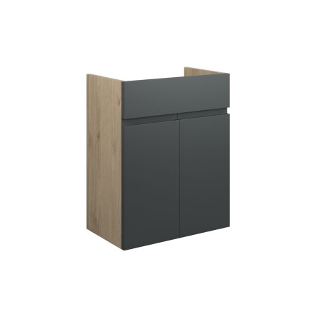 Bau 500mm Standard Basin Unit - Matt Graphite Grey (Oak Cab)