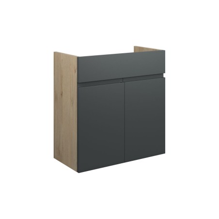 Bau 600mm Standard Basin Unit - Matt Graphite Grey (Oak Cab)