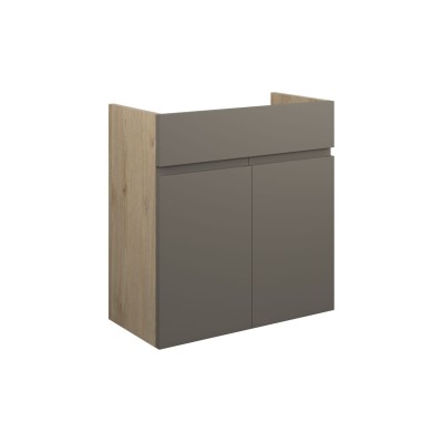 Bau 600mm Standard Basin Unit - Matt Stone (Oak Cab) | Vanit