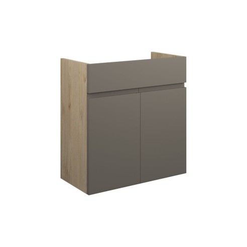 Bau 600mm Standard Basin Unit - Matt Stone (Oak Cab) | Vanit