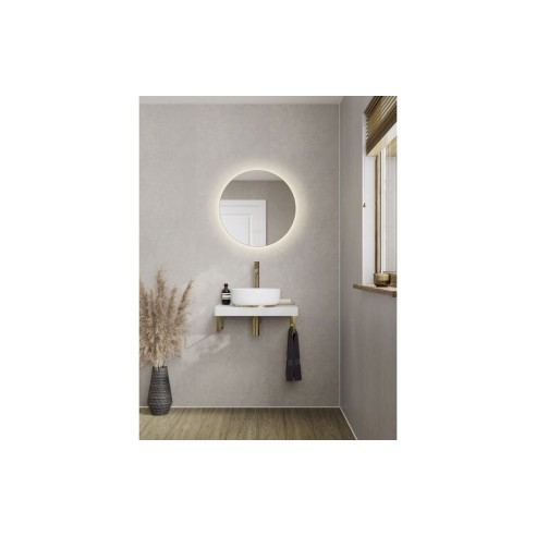 Abode Cava Round Basin Plinth - Brushed Brass | Basins | Bat