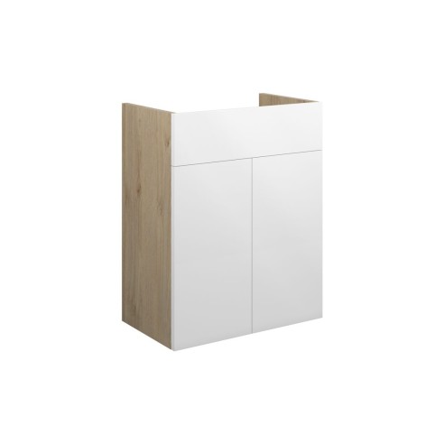Envio 500mm Standard Basin Unit - White Gloss (Oak Cab) | Va