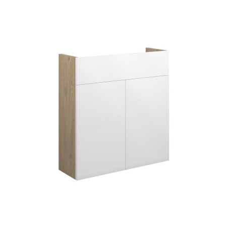 Envio 600mm Slim Basin Unit - White Gloss (Oak Cab) | Vanity