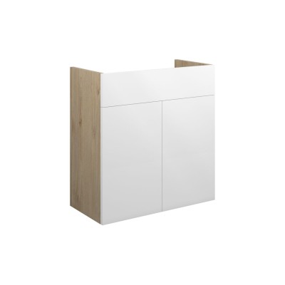 Envio 600mm Standard Basin Unit - White Gloss (Oak Cab) | Va