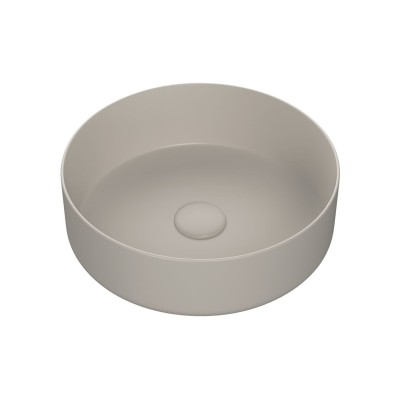 Luxo 355mm Ceramic Round Washbowl & Waste - Matt Latte | Bas