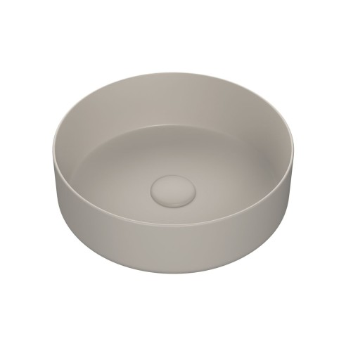 Luxo 355mm Ceramic Round Washbowl & Waste - Matt Latte | Bas