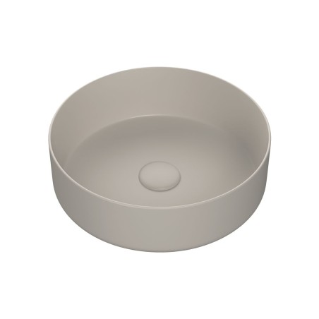 Luxo 355mm Ceramic Round Washbowl & Waste - Matt Latte | Bas