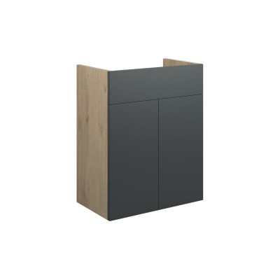 Envio 500mm Standard Basin Unit - Matt Graphite Grey (Oak Ca