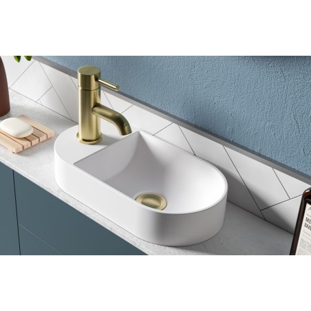 Carice 380x200mm Mini Resin Washbowl - White | Basins | Bath
