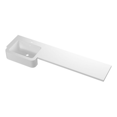 1542mm Standard Square One-Piece Basin & Overflow Ring - Lef