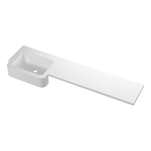1542mm Standard Square One-Piece Basin & Overflow Ring - Lef