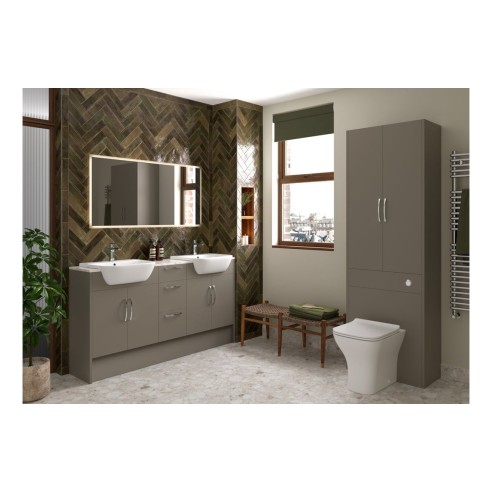 Envio 500mm Slim Basin Unit - Matt Stone (Oak Cab) | Vanity