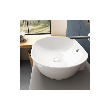 VitrA Geo 545x400mm 0TH Basin w/Overflow - White | Basins |