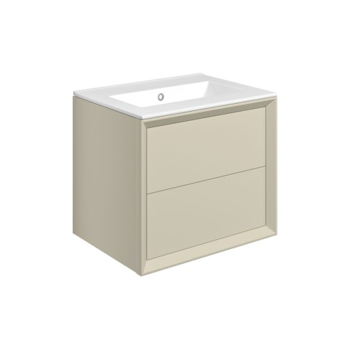 Porto 610mm Wall Hung 2 Drawer Basin Unit & 0TH Thin Edge Ba