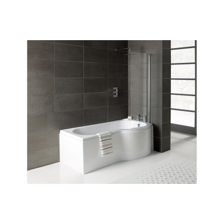 P-Shape 1700x700-850x410mm 0TH Shower Bath  Panel & Screen (