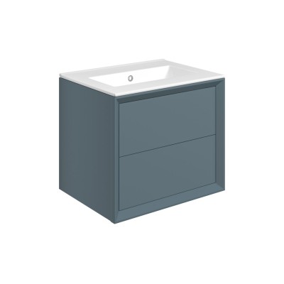 Porto 610mm Wall Hung 2 Drawer Basin Unit & 0TH Thin Edge Ba