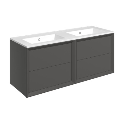 Porto 1210mm Wall Hung 4 Drawer Basin Unit & 0TH Thin Edge B